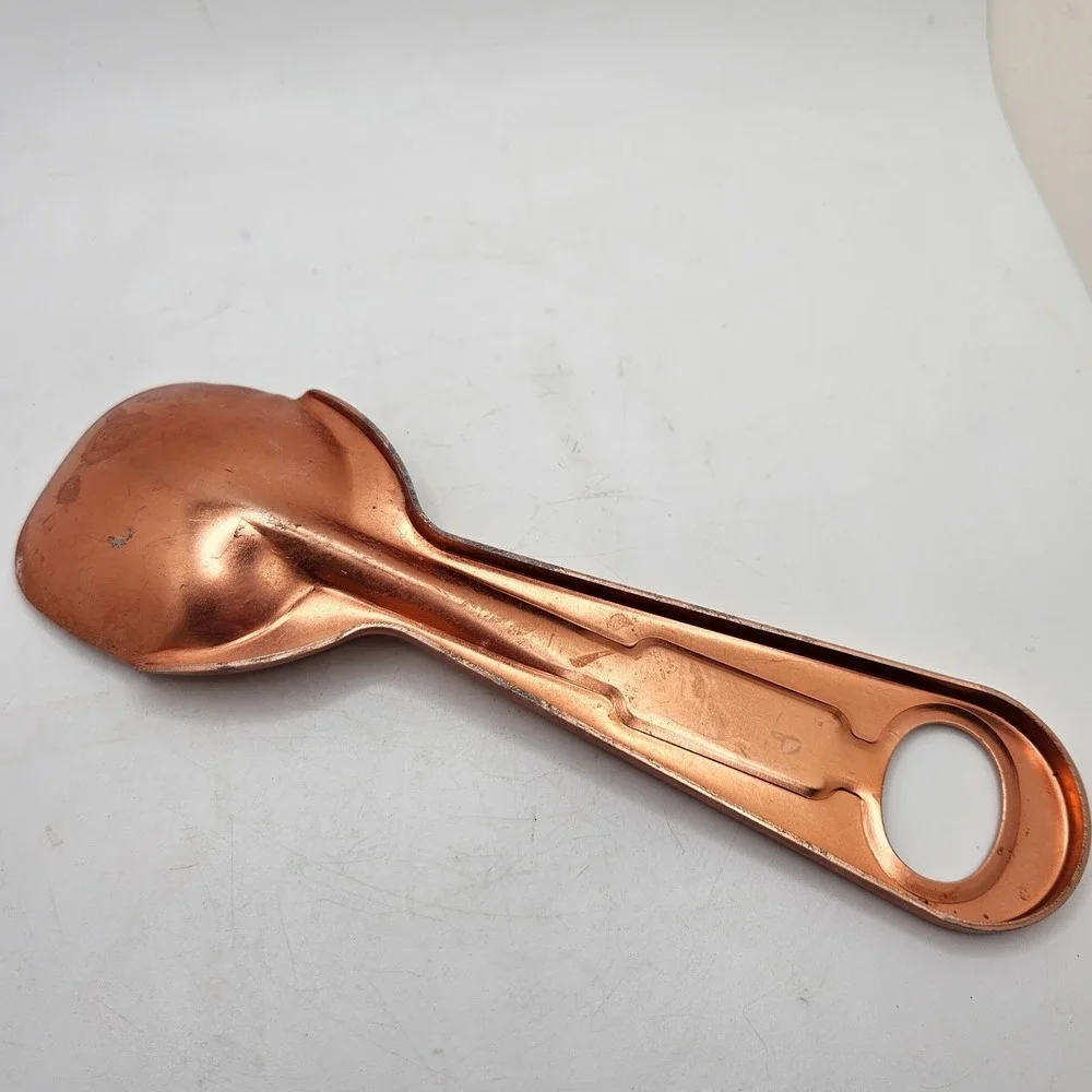 Vintage Short'ning & Ice Cream Spoon Copper Tone Kitchen Utensil Scoop